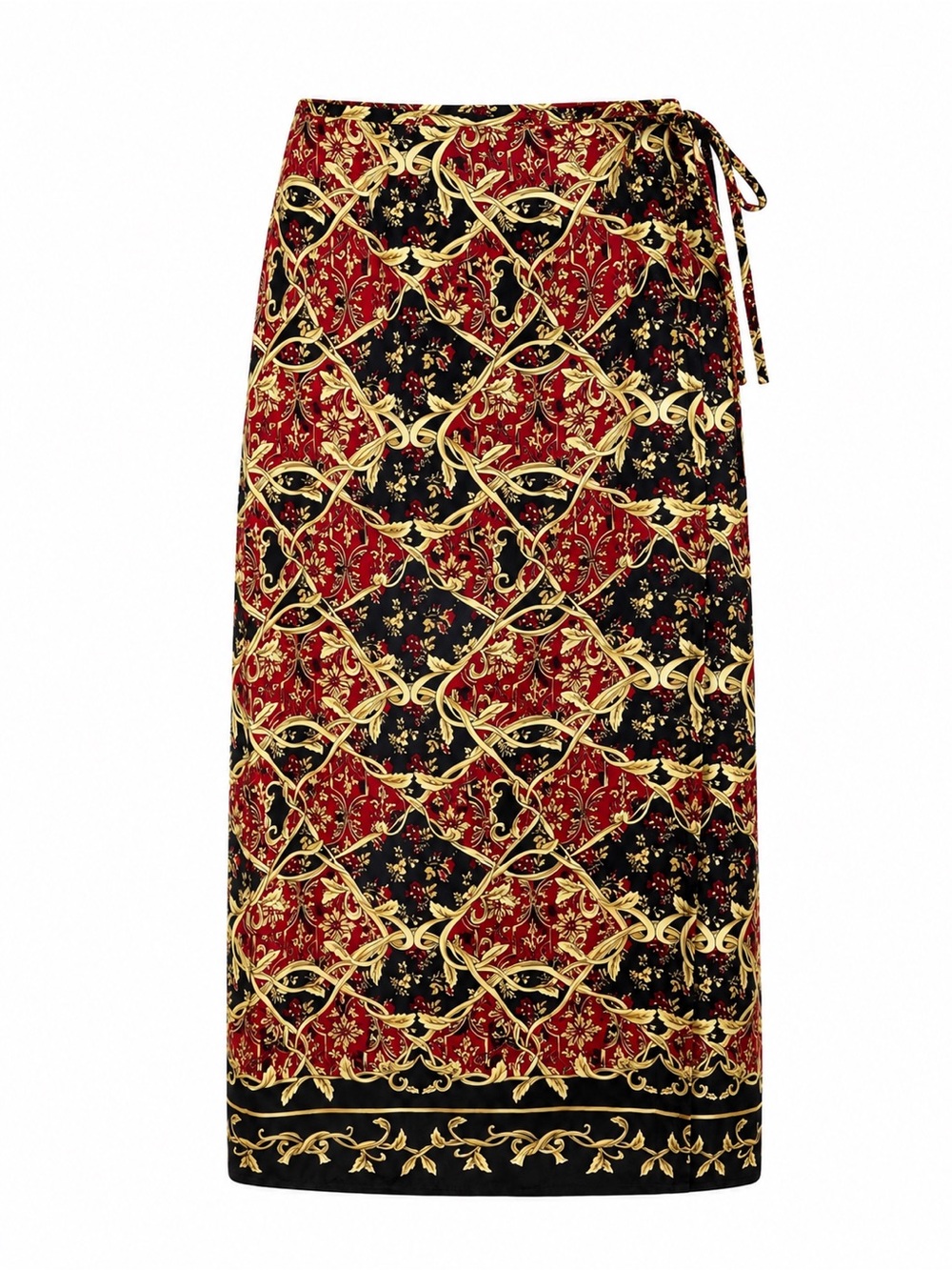 Vtg Liz Claiborne Silk Wrap Skirt 10P Equestrian Old Money Quiet Luxury Scarf